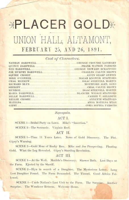 scan of a playbill from 1891